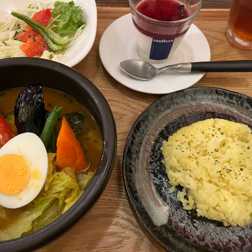 ユーザーが投稿したレディースセットの写真 - 実際訪問したユーザーが直接撮影して投稿した一番町スープカレーKanakoのスープカレー屋さん 仙台一番町店の写真