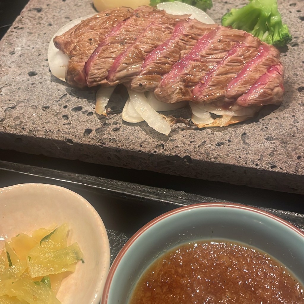ユーザーが投稿したサーロインご飯セットの写真 - 実際訪問したユーザーが直接撮影して投稿した栃谷ステーキ石焼きステーキ贅 富山 西店の写真