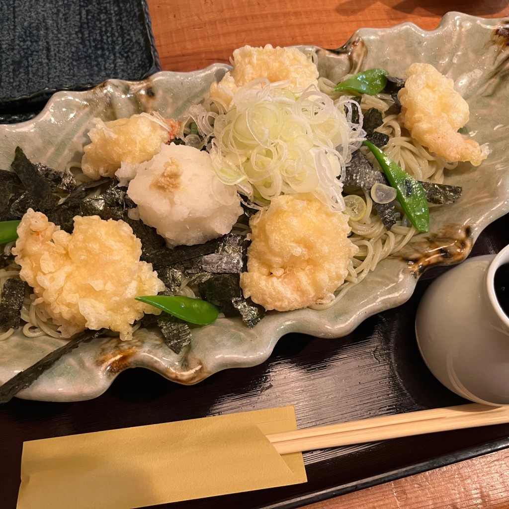 ユーザーが投稿した海老天磯おろしLunchの写真 - 実際訪問したユーザーが直接撮影して投稿した南藤沢居酒屋そば 酒肴 鵠庵の写真