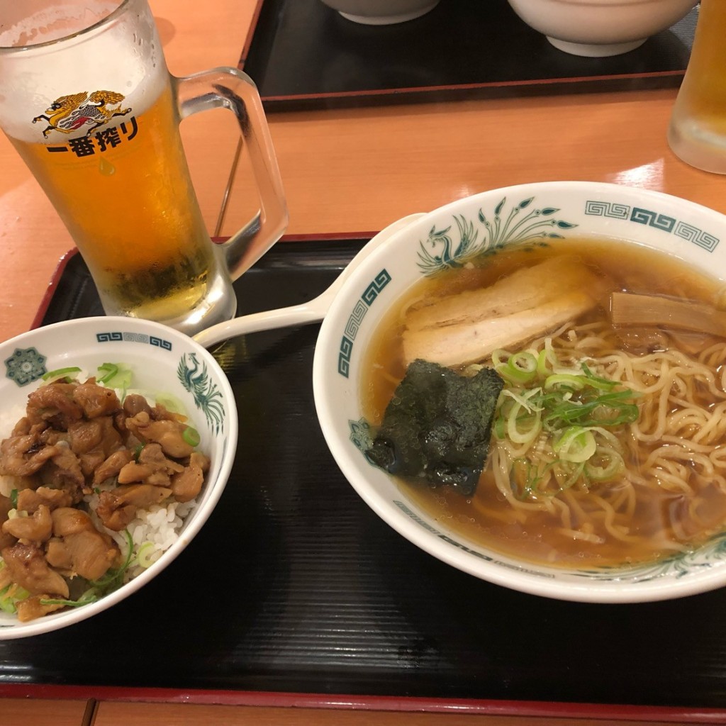 ユーザーが投稿したB5中華+とり丼+餃子の写真 - 実際訪問したユーザーが直接撮影して投稿した関口中華料理日高屋 江戸川橋店の写真