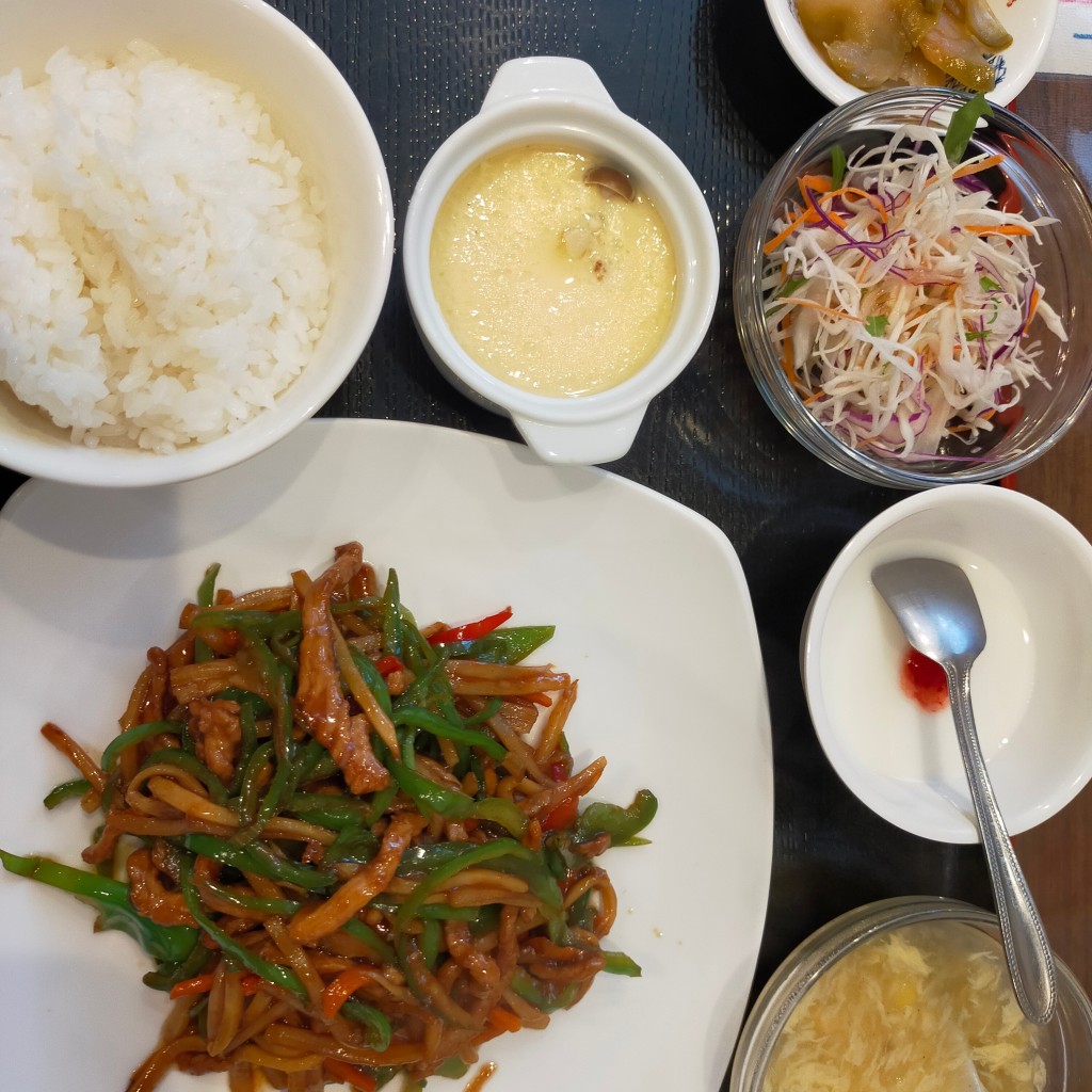 ユーザーが投稿した青椒肉絲定食の写真 - 実際訪問したユーザーが直接撮影して投稿した木太町中華料理再来の写真