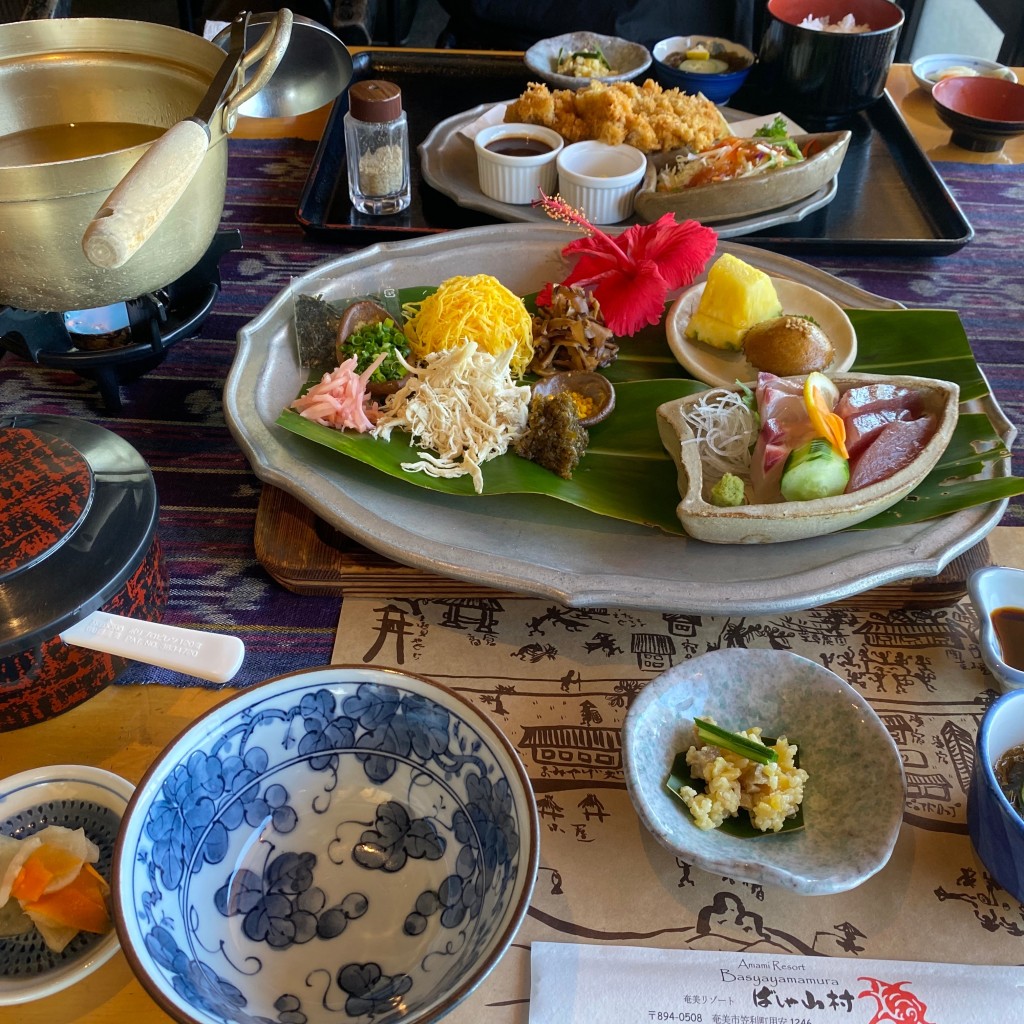 ユーザーが投稿した鶏飯刺身定食の写真 - 実際訪問したユーザーが直接撮影して投稿した笠利町大字用安郷土料理AMAネシアの写真