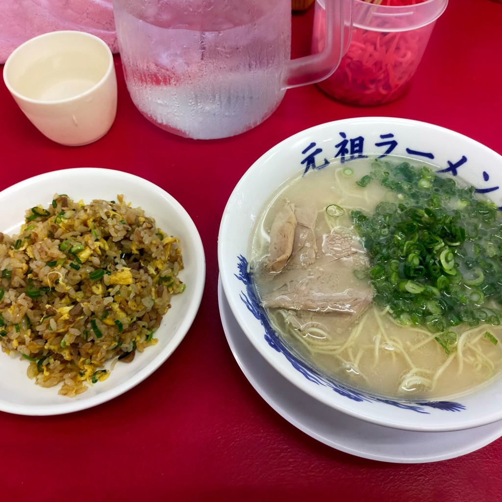 ユーザーが投稿したチャーハンラーメンセットの写真 - 実際訪問したユーザーが直接撮影して投稿した阿弥陀町阿弥陀ラーメン / つけ麺元祖ラーメン元長屋 高砂店の写真