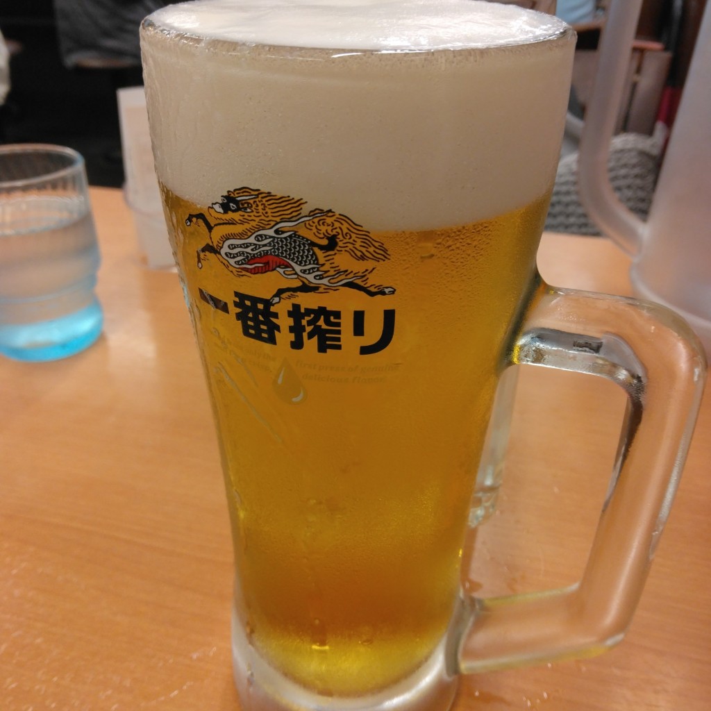 ユーザーが投稿した生ビール320円の写真 - 実際訪問したユーザーが直接撮影して投稿した旗の台中華料理日高屋 旗の台店の写真