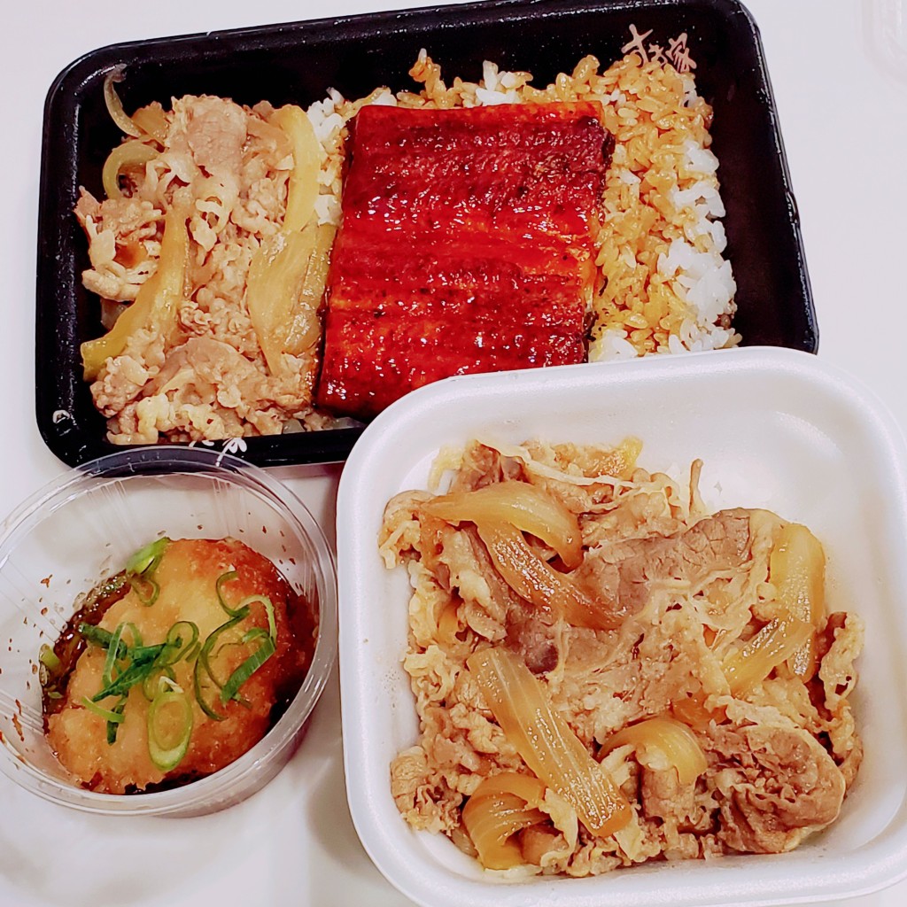 ユーザーが投稿したうな牛弁当✕2とおろしポン牛丼の写真 - 実際訪問したユーザーが直接撮影して投稿した上到津牛丼すき家 3号小倉北到津店の写真