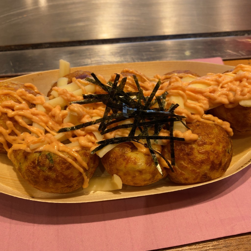 ユーザーが投稿した明太マヨチーズの写真 - 実際訪問したユーザーが直接撮影して投稿した大阪城お好み焼きたこ焼道楽 わなか 大阪城公園店の写真
