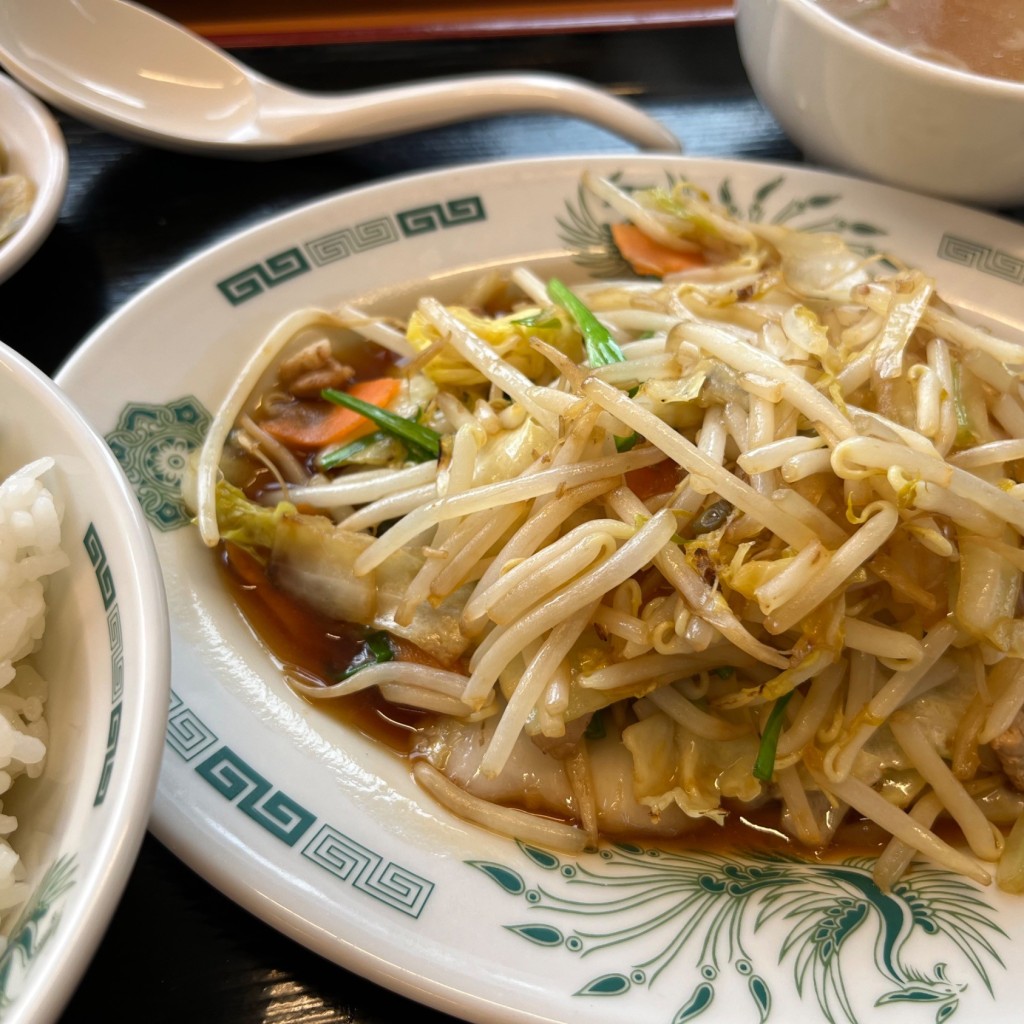 ユーザーが投稿したやさい炒め定食の写真 - 実際訪問したユーザーが直接撮影して投稿した大和田町中華料理日高屋 大和田店の写真