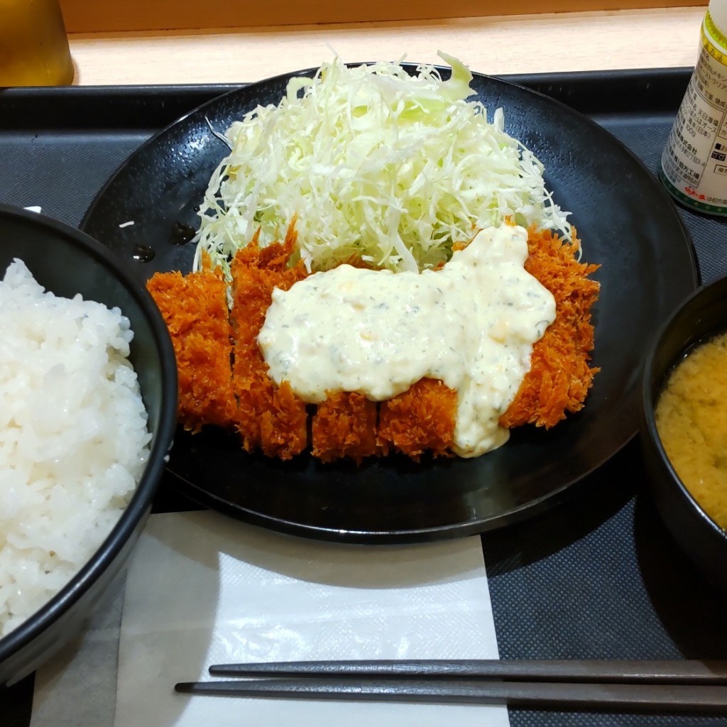 ユーザーが投稿したタルタルチキンカツ定食の写真 - 実際訪問したユーザーが直接撮影して投稿した高師台とんかつ松のや 茂原店の写真