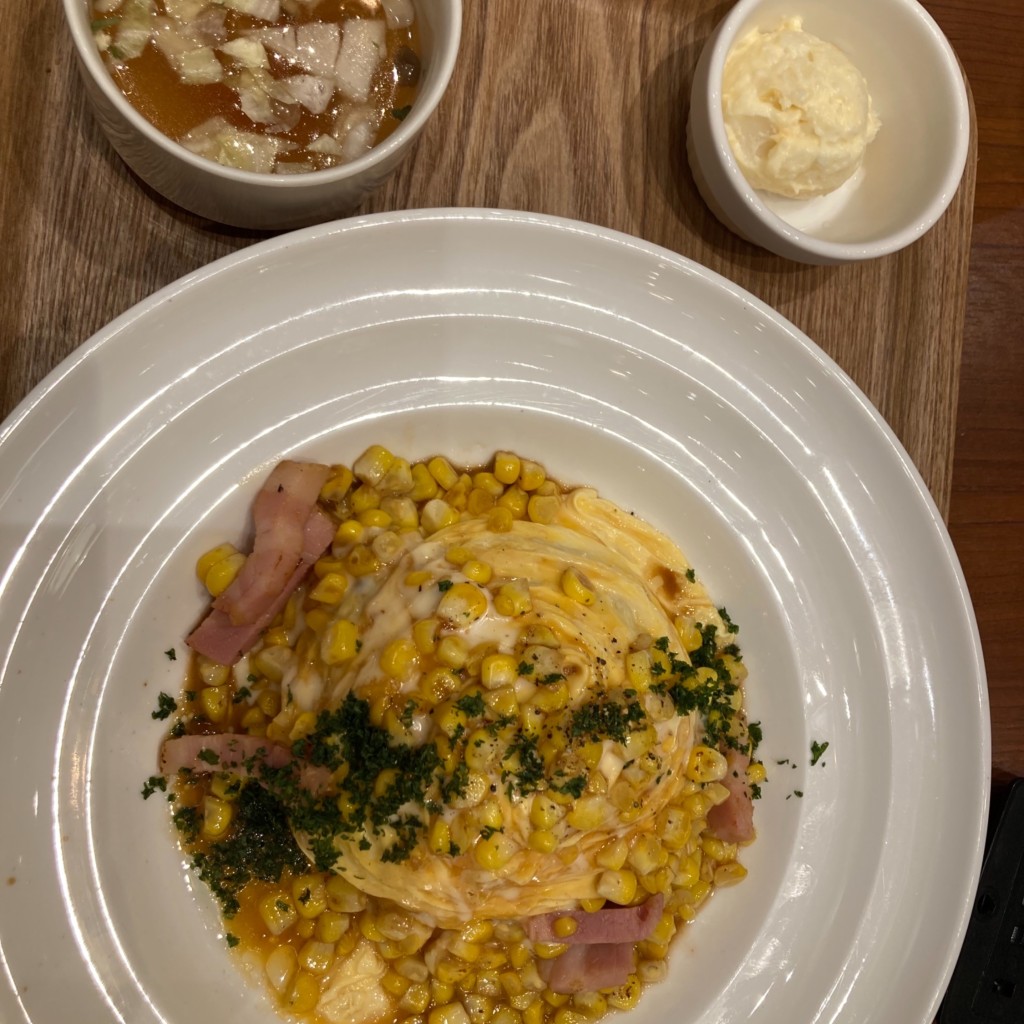 ユーザーが投稿したフレッシュとうきびオムの写真 - 実際訪問したユーザーが直接撮影して投稿した二方町洋食北海道キッチン YOSHIMI mozoワンダーシティ店の写真