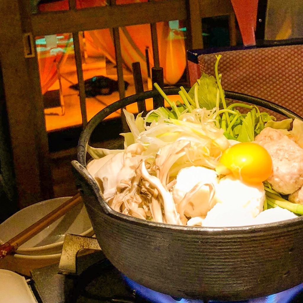 ユーザーが投稿した手ごねつくねと手毬団子の鶏スープ鍋の写真 - 実際訪問したユーザーが直接撮影して投稿した新宿居酒屋七色てまりうた 新宿の写真