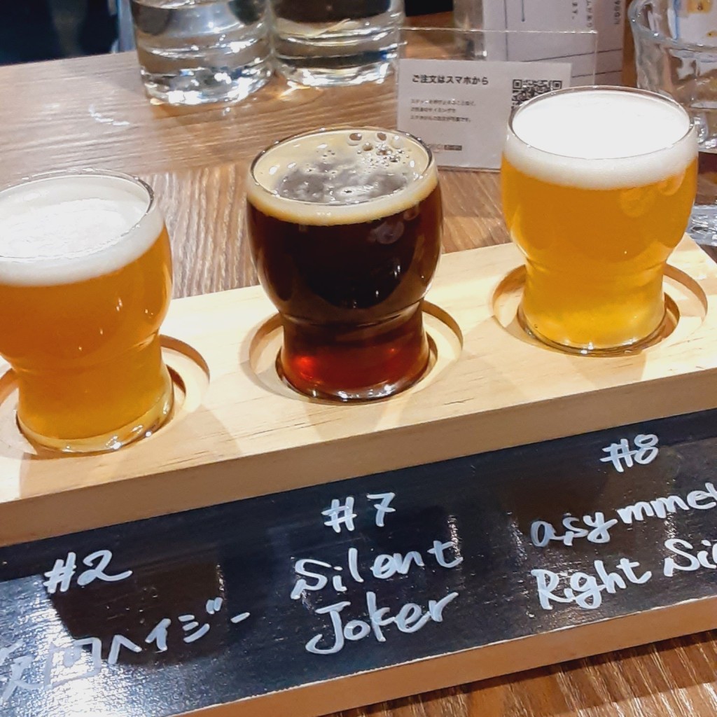 ユーザーが投稿したクラフトビール3種飲み比べセッ [2]の写真 - 実際訪問したユーザーが直接撮影して投稿した中央クラフトビールTastingBAR柴田屋酒店本店の写真