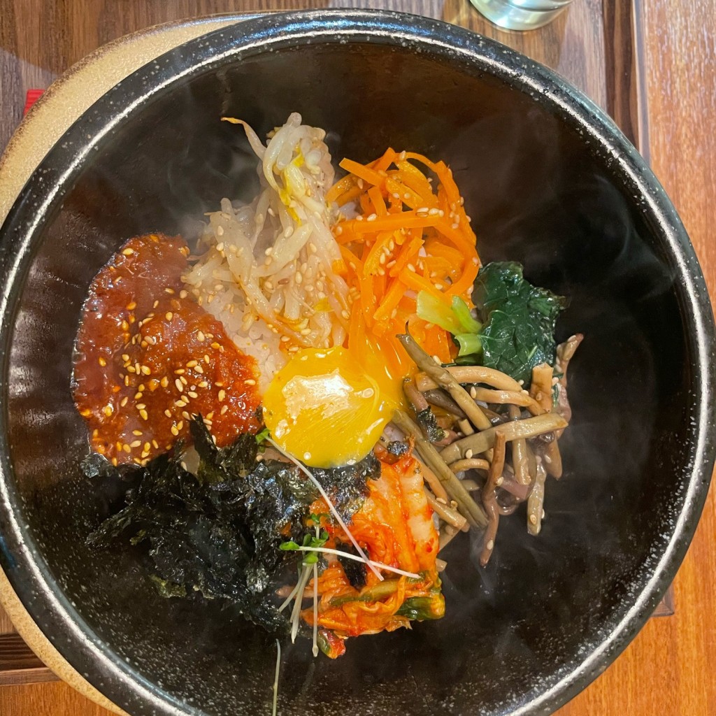 ユーザーが投稿したシジャ石焼M冷麺の写真 - 実際訪問したユーザーが直接撮影して投稿した難波韓国料理コリアンキッチン・シジャン (Korean Kitchen Shijan) なんばシティ本館店の写真