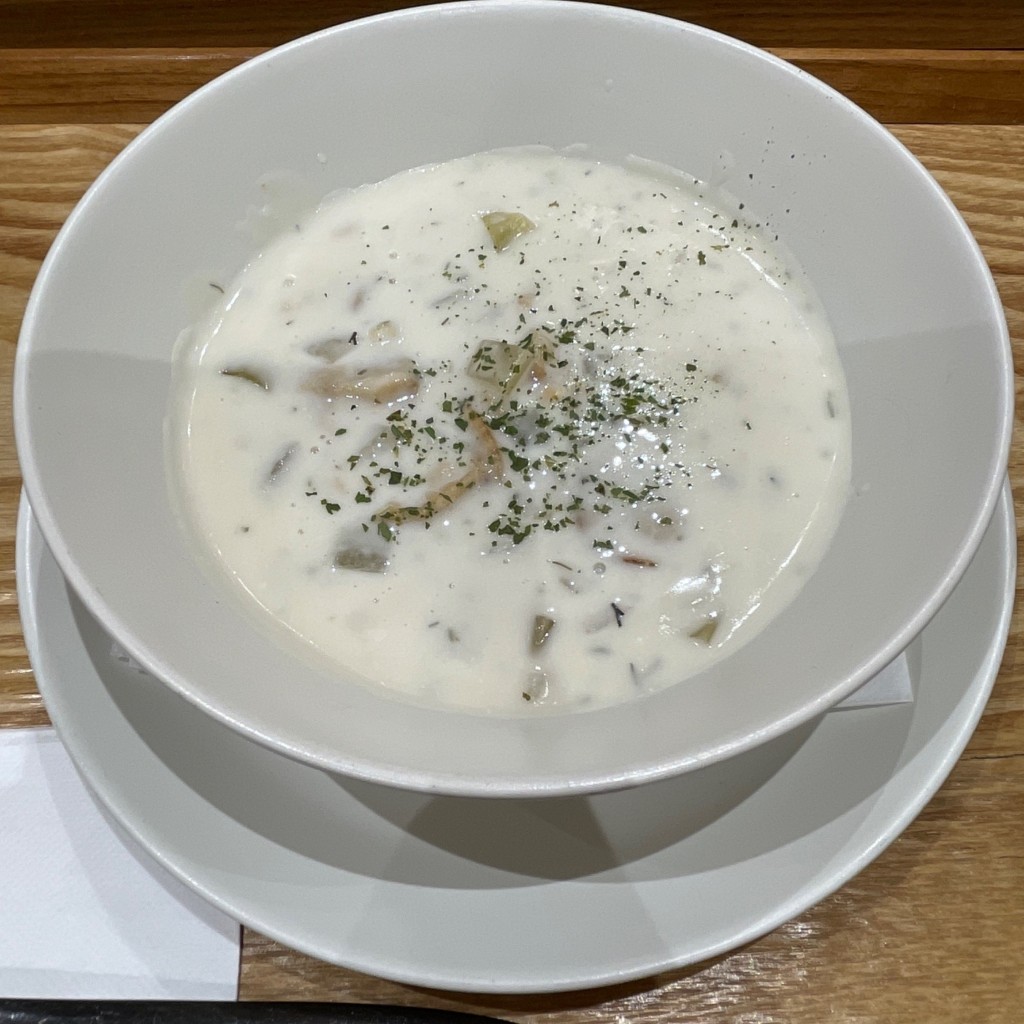 ユーザーが投稿した物 白いクラムチャウダーの写真 - 実際訪問したユーザーが直接撮影して投稿した大深町パスタPIETRO A DAY SOUP SHOP&CAFÉグランフロント大阪店の写真
