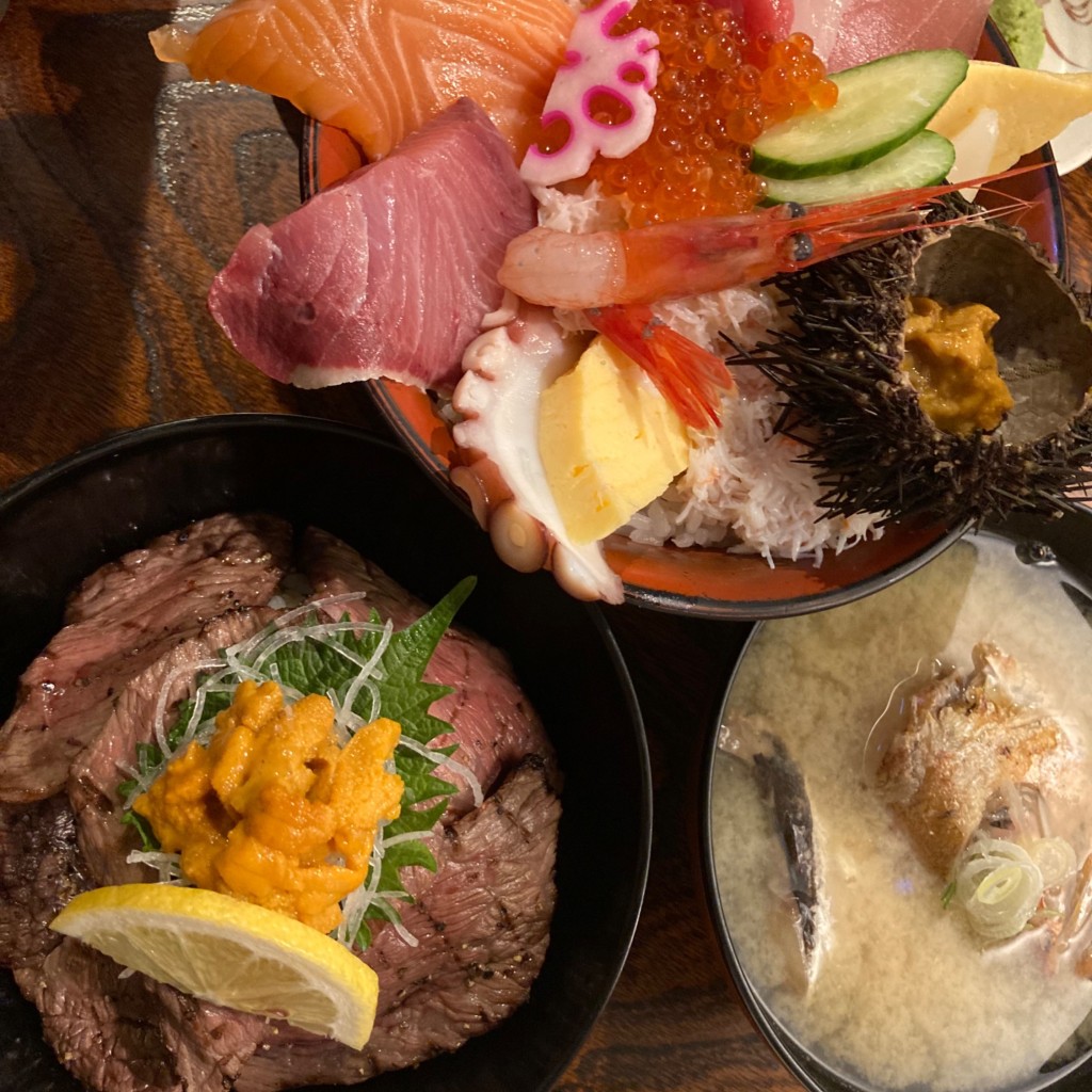 ユーザーが投稿した能登牛あぶり丼の写真 - 実際訪問したユーザーが直接撮影して投稿した青草町魚介 / 海鮮料理刺身屋の写真