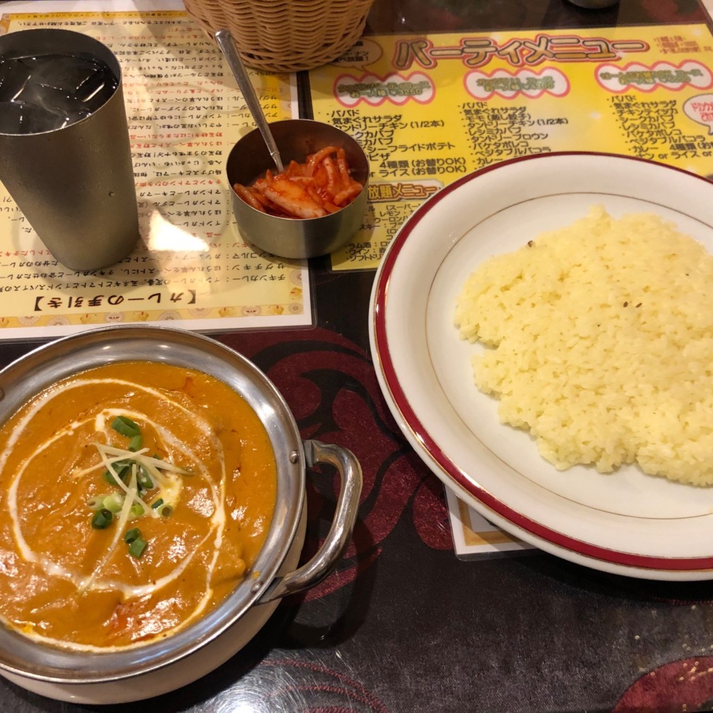 ユーザーが投稿したバターチキンカレー甘口の写真 - 実際訪問したユーザーが直接撮影して投稿した流山インド料理タァバン 平和台店の写真