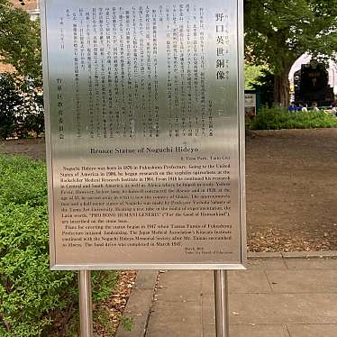 実際訪問したユーザーが直接撮影して投稿した上野公園銅像野口英世像の写真