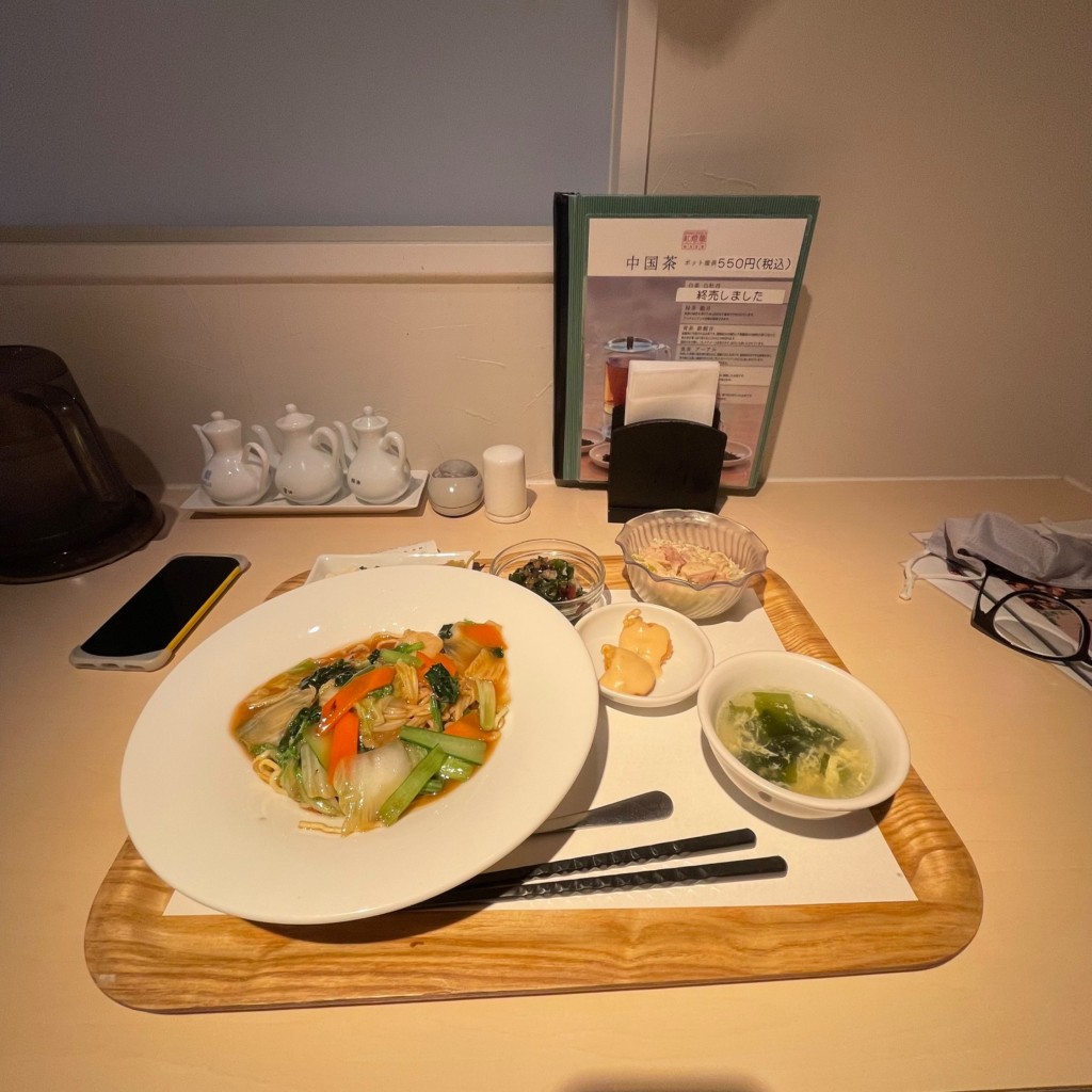 ユーザーが投稿したセット焼そばの写真 - 実際訪問したユーザーが直接撮影して投稿した大通西中華料理紅燈籠 ル・トロワ店の写真