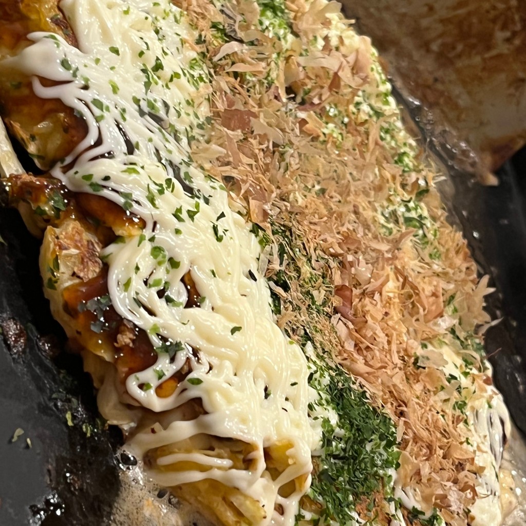 ユーザーが投稿したお好み焼きイカ玉の写真 - 実際訪問したユーザーが直接撮影して投稿した月島もんじゃ焼きまるたの写真