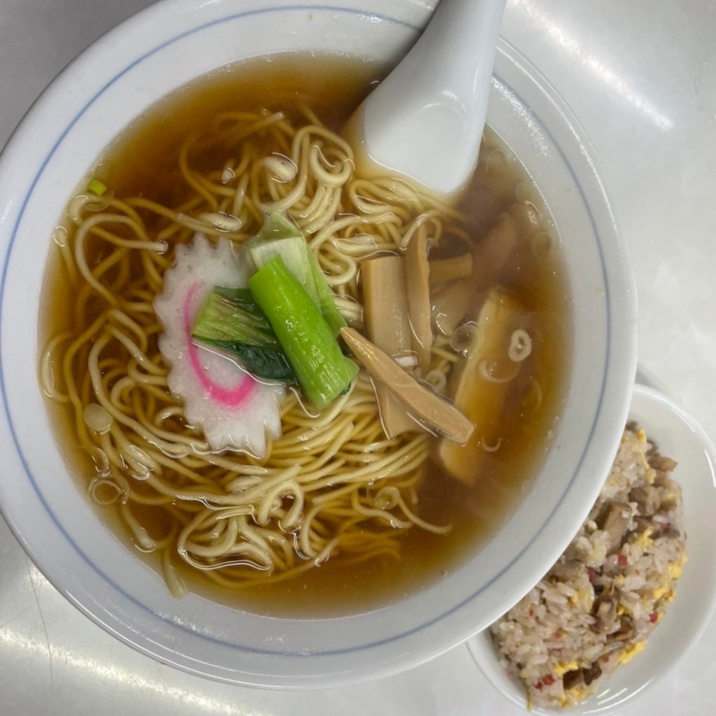 ユーザーが投稿した半ちゃんラーメンセットの写真 - 実際訪問したユーザーが直接撮影して投稿した堀切中華料理タカノの写真