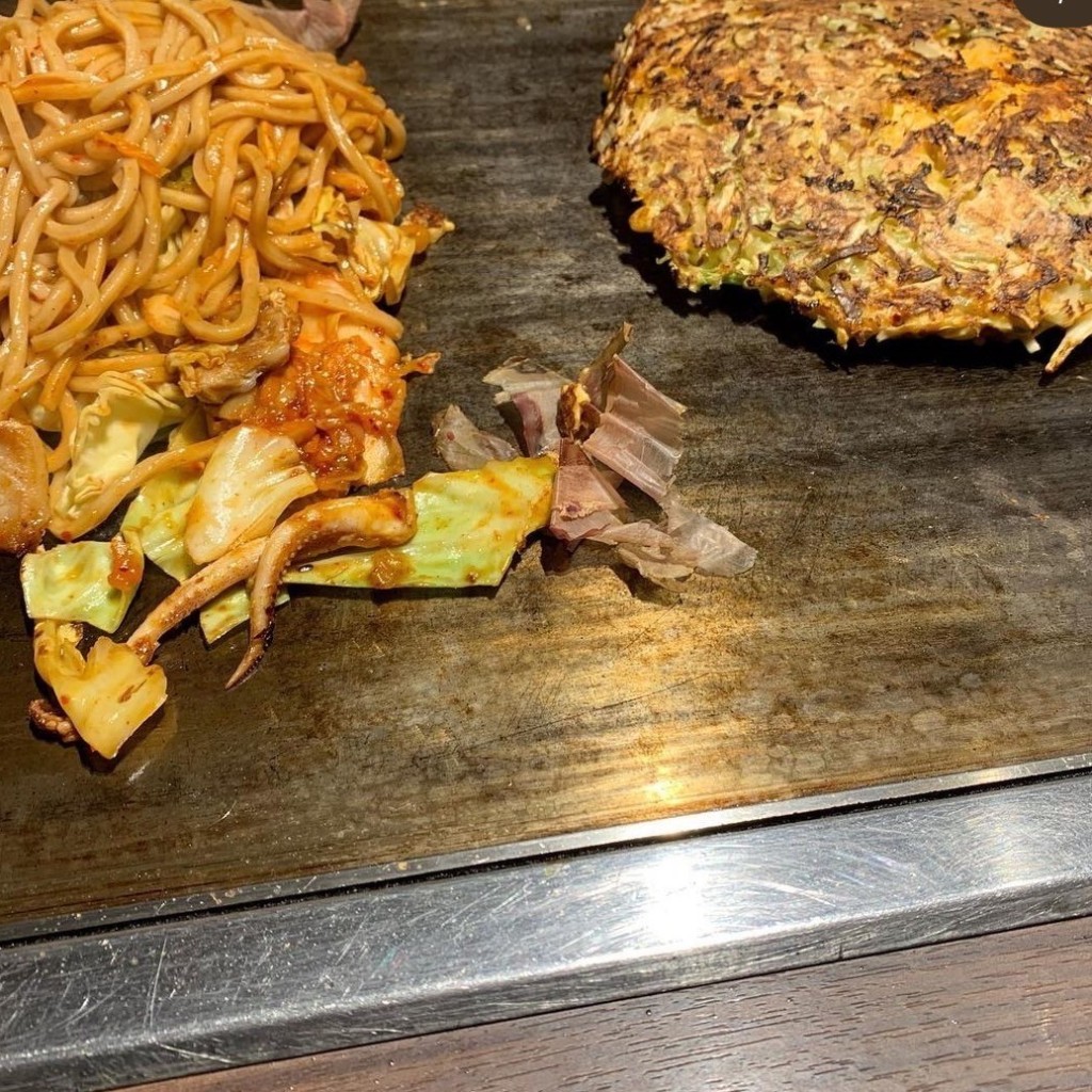 ユーザーが投稿したミックス焼きそばの写真 - 実際訪問したユーザーが直接撮影して投稿した荒木町お好み焼き鶴橋風月 荒木店の写真