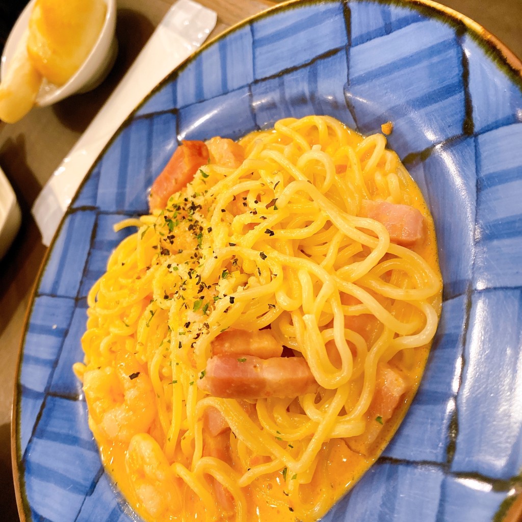 ユーザーが投稿したぷりぷりえびのパスタの写真 - 実際訪問したユーザーが直接撮影して投稿した青江パスタ生麺専門鎌倉パスタ 青江店の写真