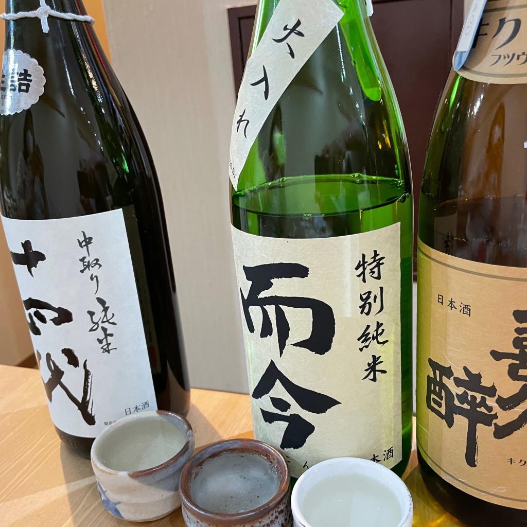 ユーザーが投稿した日本酒3種飲み比べの写真 - 実際訪問したユーザーが直接撮影して投稿した南小岩魚介 / 海鮮料理海鮮料理と寿司処 SAKE さくらいの写真