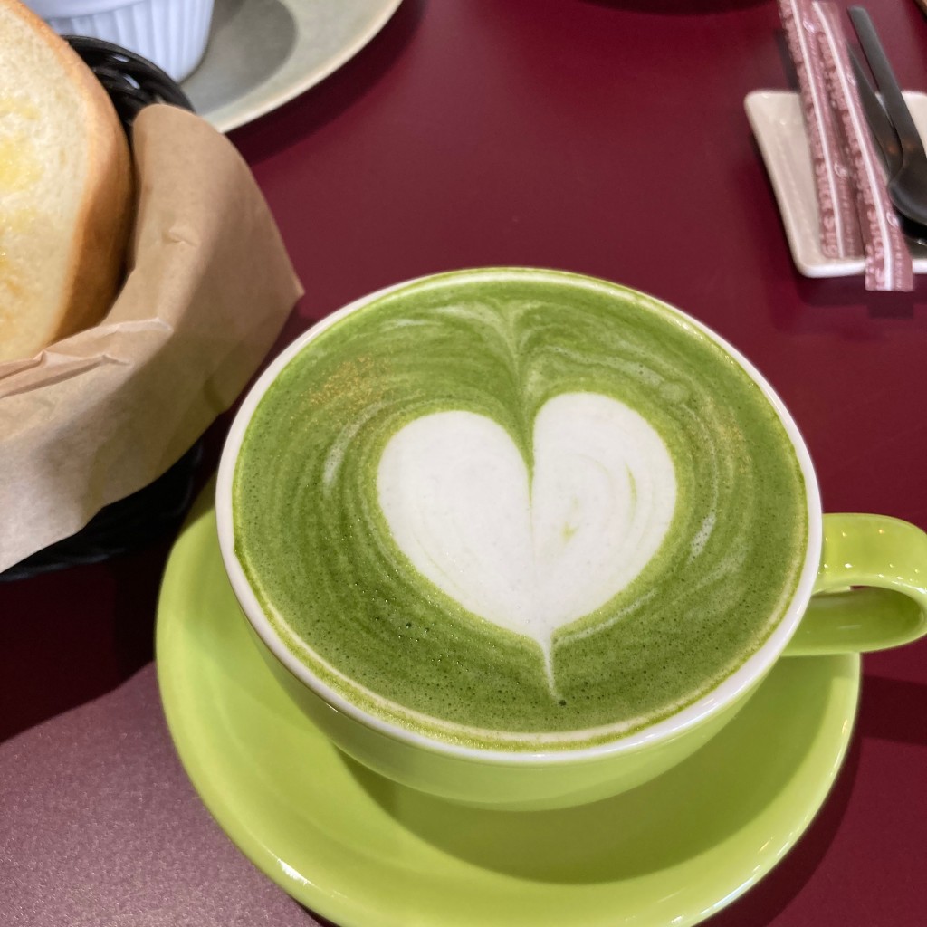 ユーザーが投稿した抹茶ラテ ホットの写真 - 実際訪問したユーザーが直接撮影して投稿した海津町馬目カフェTIKKER cafeの写真