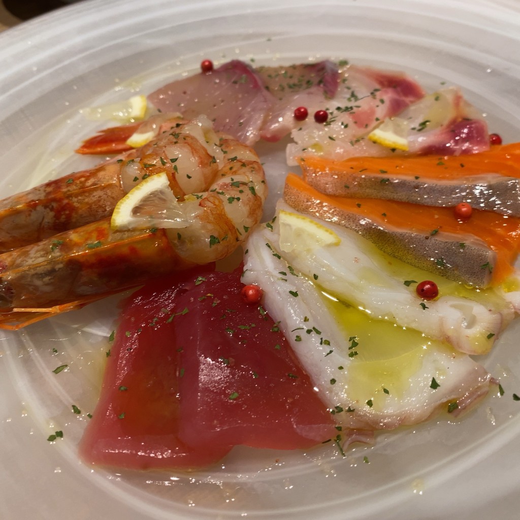 ユーザーが投稿した鮮魚のカルパッチョの写真 - 実際訪問したユーザーが直接撮影して投稿した大崎居酒屋鮮魚・釜飯 ヒカリ屋の写真