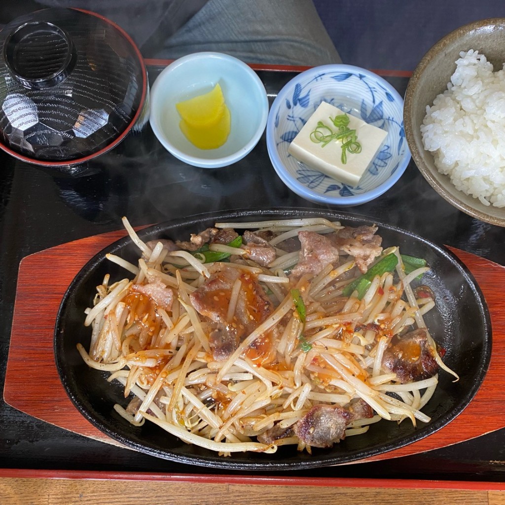 ユーザーが投稿した焼猪肉定食の写真 - 実際訪問したユーザーが直接撮影して投稿した温泉津町小浜定食屋ふれあい館の写真