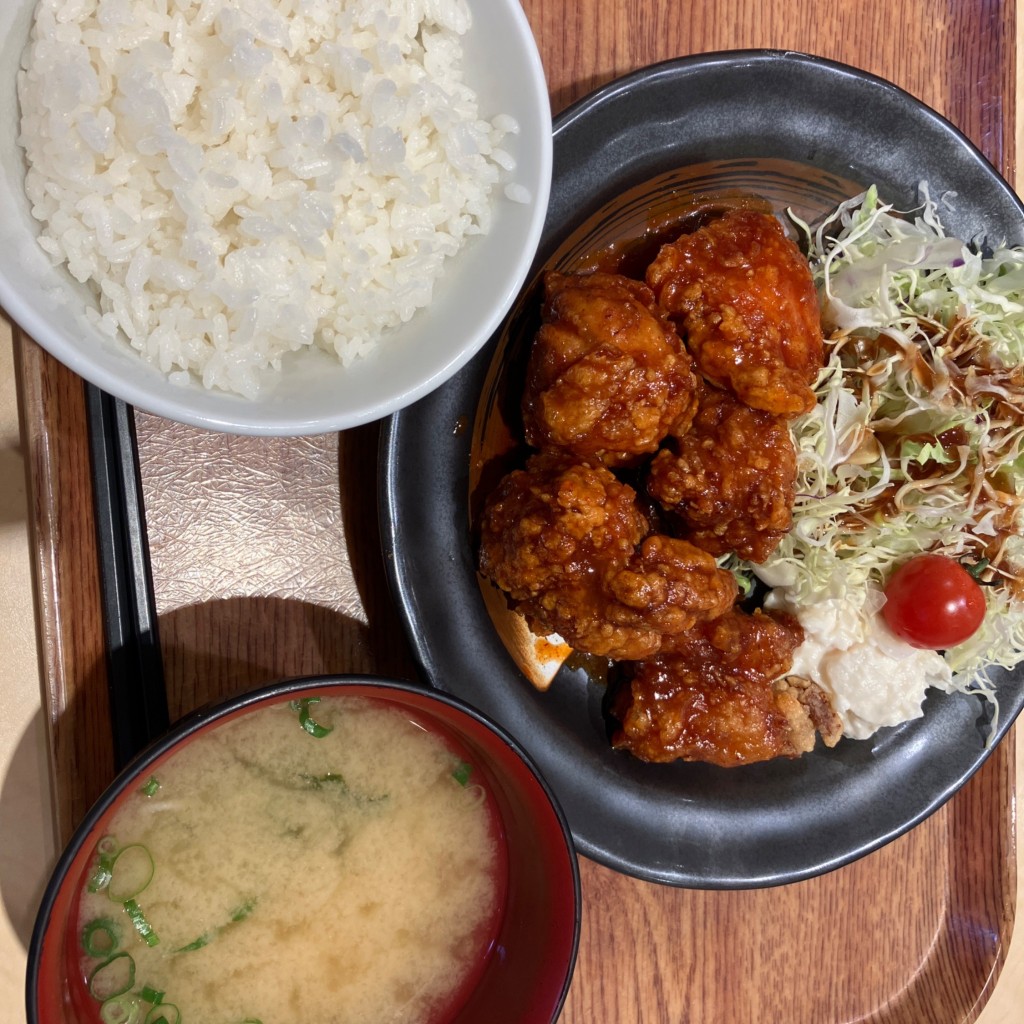 ユーザーが投稿したヤンニョム定食の写真 - 実際訪問したユーザーが直接撮影して投稿した吉敷町韓国料理ナムルごはん シクタン コクーンシティ店の写真
