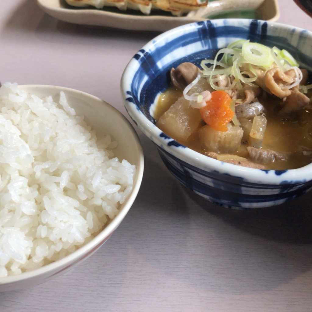 ユーザーが投稿したLunchもつ煮セットの写真 - 実際訪問したユーザーが直接撮影して投稿した除ケ町ラーメン / つけ麺えびすラーメン 豊受店の写真