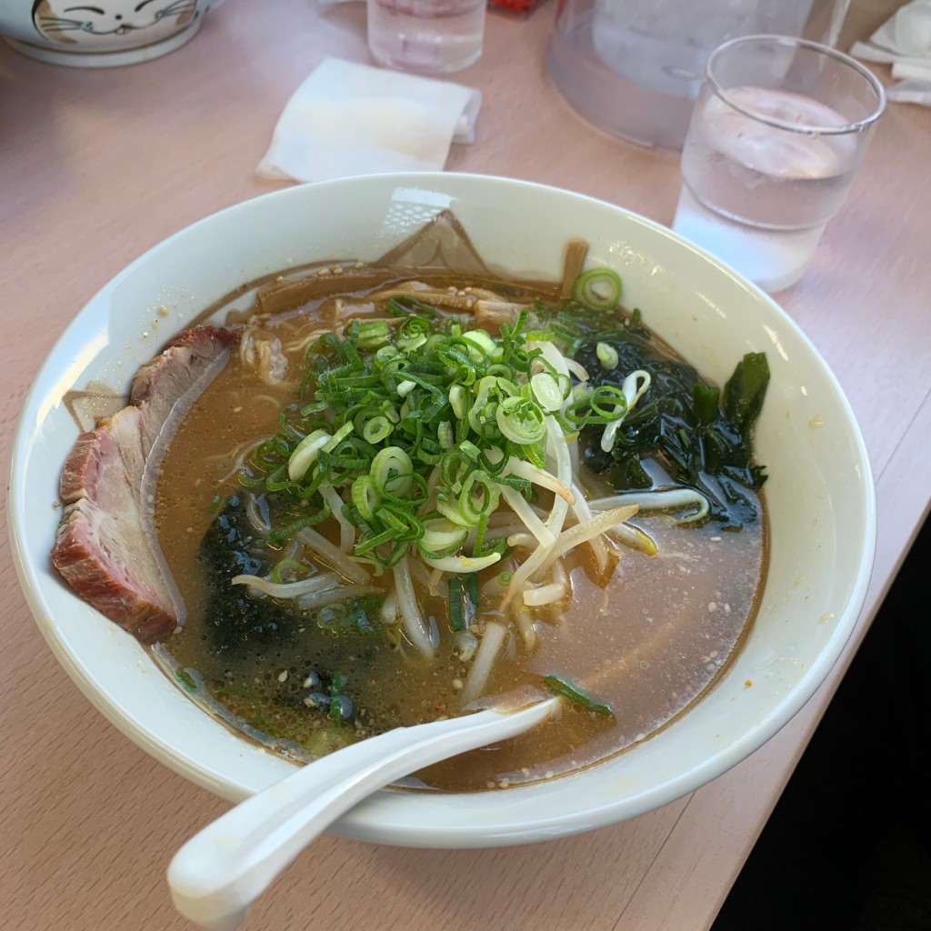 ユーザーが投稿した半チャンラーメン(醤油)味噌ラーメンの写真 - 実際訪問したユーザーが直接撮影して投稿した袖師町ラーメン / つけ麺丸岩ラーメンの写真