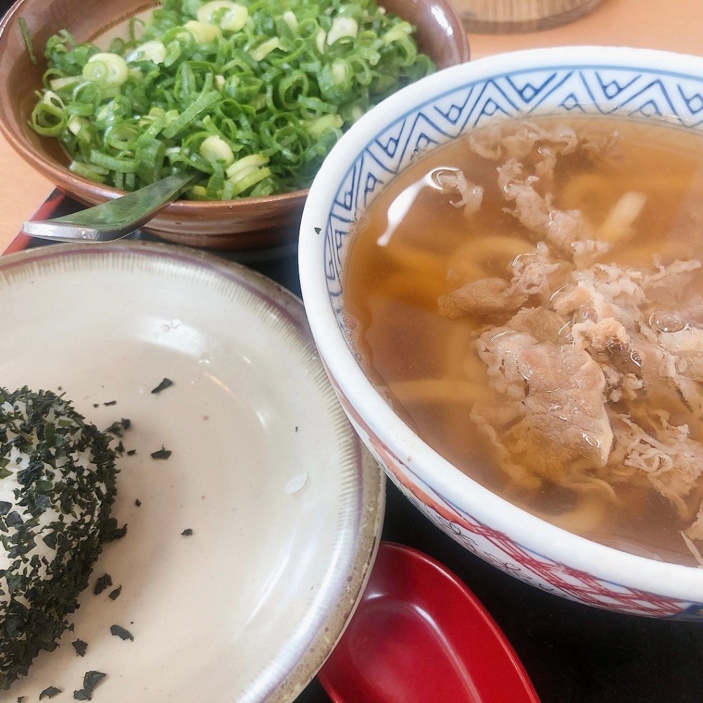 ユーザーが投稿したモーニング肉むすびの写真 - 実際訪問したユーザーが直接撮影して投稿した新田うどんどんどん 三田尻店の写真