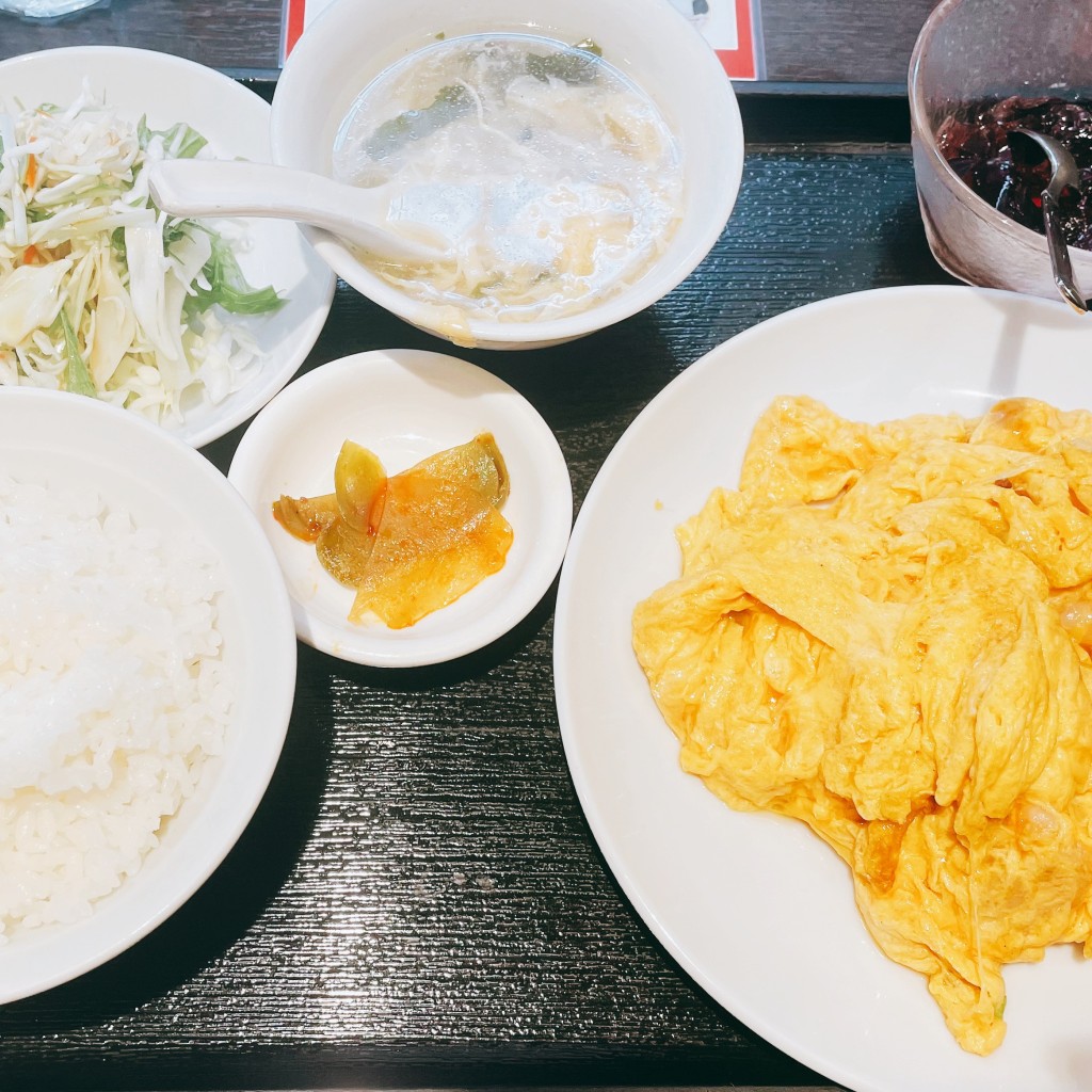 ユーザーが投稿したLunch海老&玉子定食の写真 - 実際訪問したユーザーが直接撮影して投稿した大橋中華料理C‐MEN‐HAN 池尻大橋店の写真