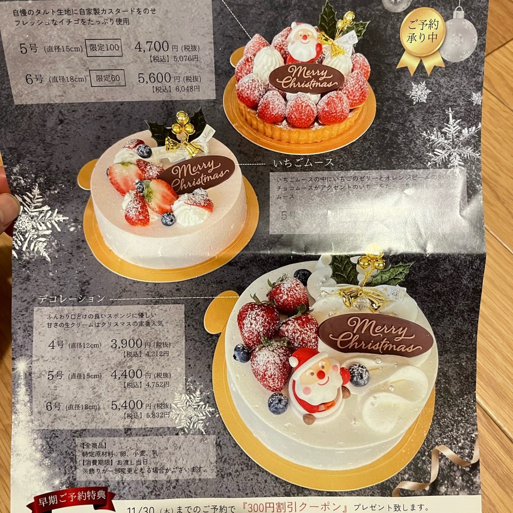 ユーザーが投稿したXmasデコレーションケーキの写真 - 実際訪問したユーザーが直接撮影して投稿した八幡中山町ケーキスイーツ&カフェ ドラジェの写真