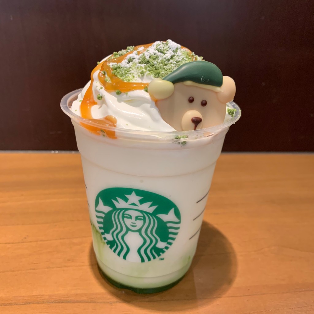 ユーザーが投稿した抹茶ホワイトチョコレートフラペチーノの写真 - 実際訪問したユーザーが直接撮影して投稿した木場カフェスターバックスコーヒー 木場イトーヨーカドー店の写真