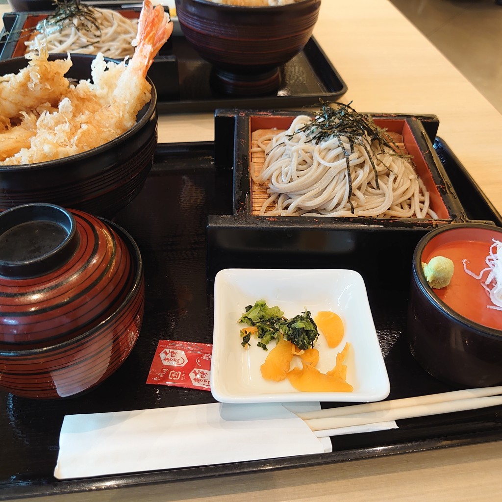 ユーザーが投稿した天丼セットの写真 - 実際訪問したユーザーが直接撮影して投稿した羽田空港和食 / 日本料理新大和の写真