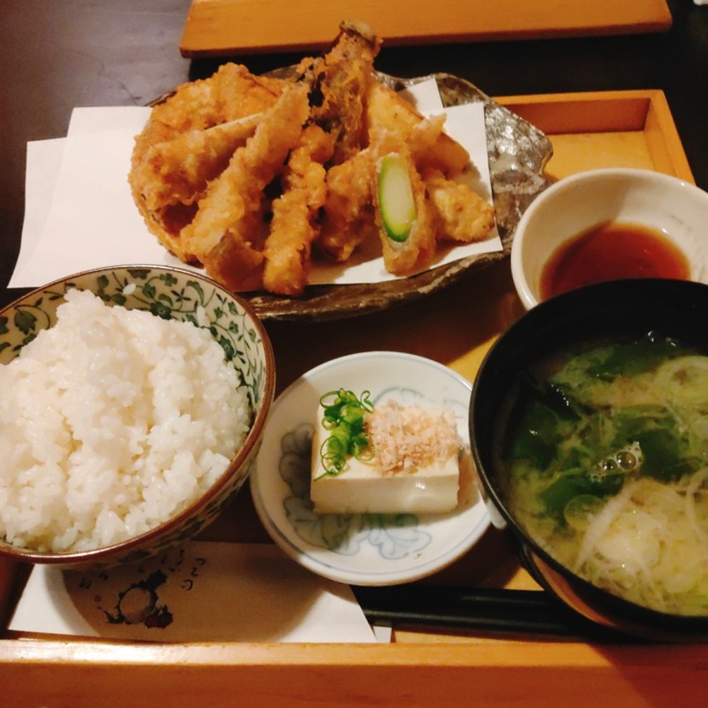 ユーザーが投稿した野菜肉巻き天麩羅御膳の写真 - 実際訪問したユーザーが直接撮影して投稿した中央和食 / 日本料理やさいと、の写真