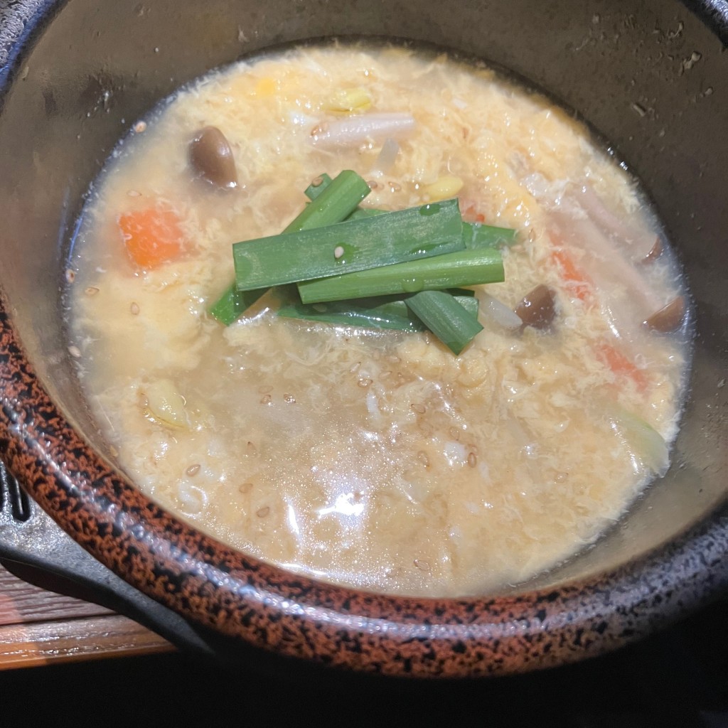 ユーザーが投稿した野菜たっぷり卵スープの写真 - 実際訪問したユーザーが直接撮影して投稿した自由が丘焼肉金タレ 自由が丘店の写真