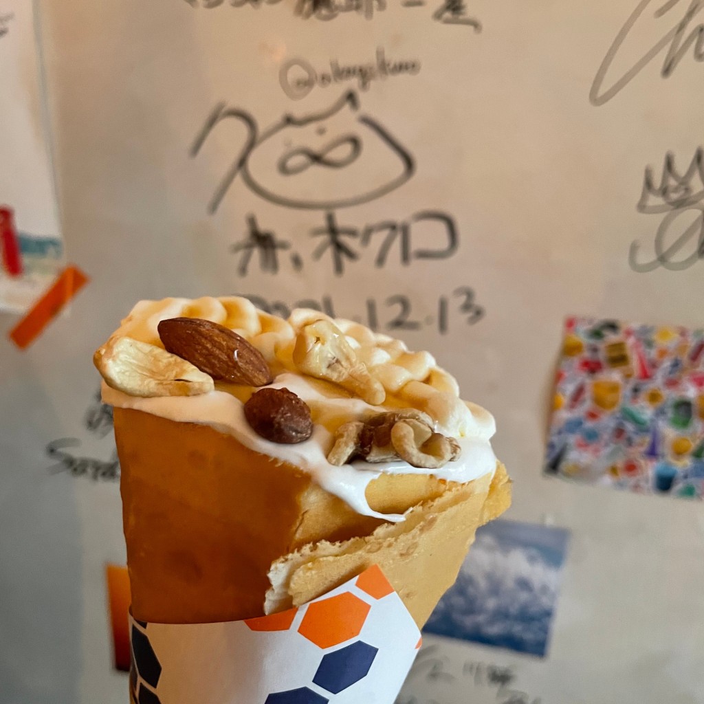 ユーザーが投稿したチーズクリームナッツの写真 - 実際訪問したユーザーが直接撮影して投稿した高円寺北スイーツHONEY BEE CREPE Tokyoの写真