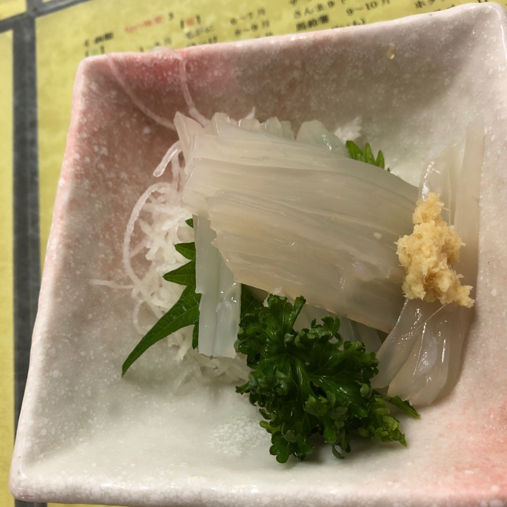 ユーザーが投稿したミニイカ刺身の写真 - 実際訪問したユーザーが直接撮影して投稿した若松町魚介 / 海鮮料理きくよ食堂 朝市支店の写真