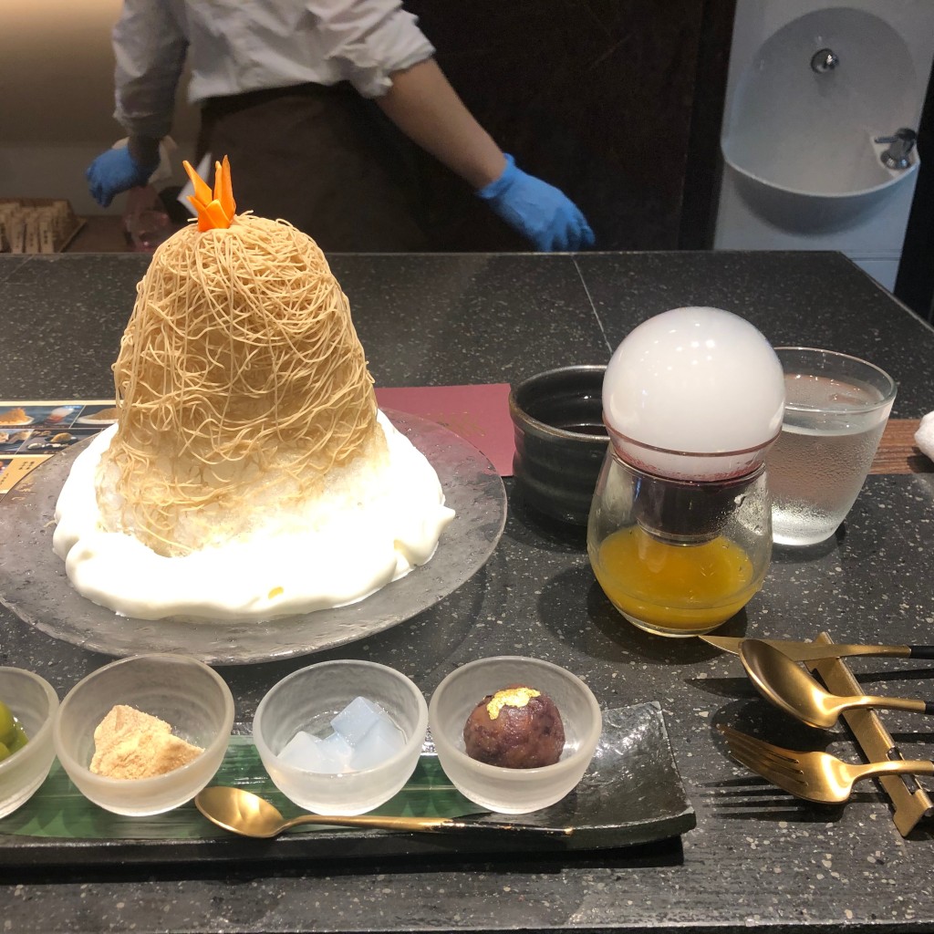 ユーザーが投稿したモンブランかき氷の写真 - 実際訪問したユーザーが直接撮影して投稿した大須ケーキ和栗モンブラン専門店 栗りんの写真