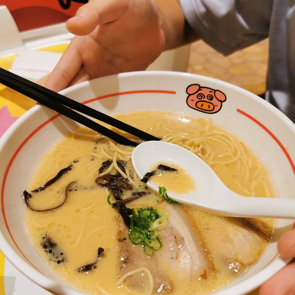 ユーザーが投稿したとんこつラーメンの写真 - 実際訪問したユーザーが直接撮影して投稿した森町定食屋ベビースターダイニングの写真