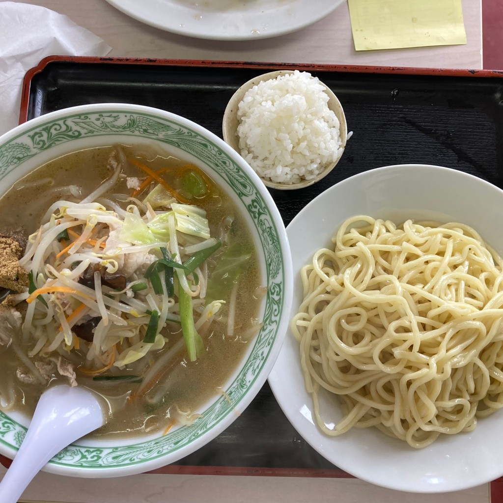 ユーザーが投稿した肉野菜タンメンつけ太麺の写真 - 実際訪問したユーザーが直接撮影して投稿した正直ラーメン / つけ麺あぢとみ食堂の写真