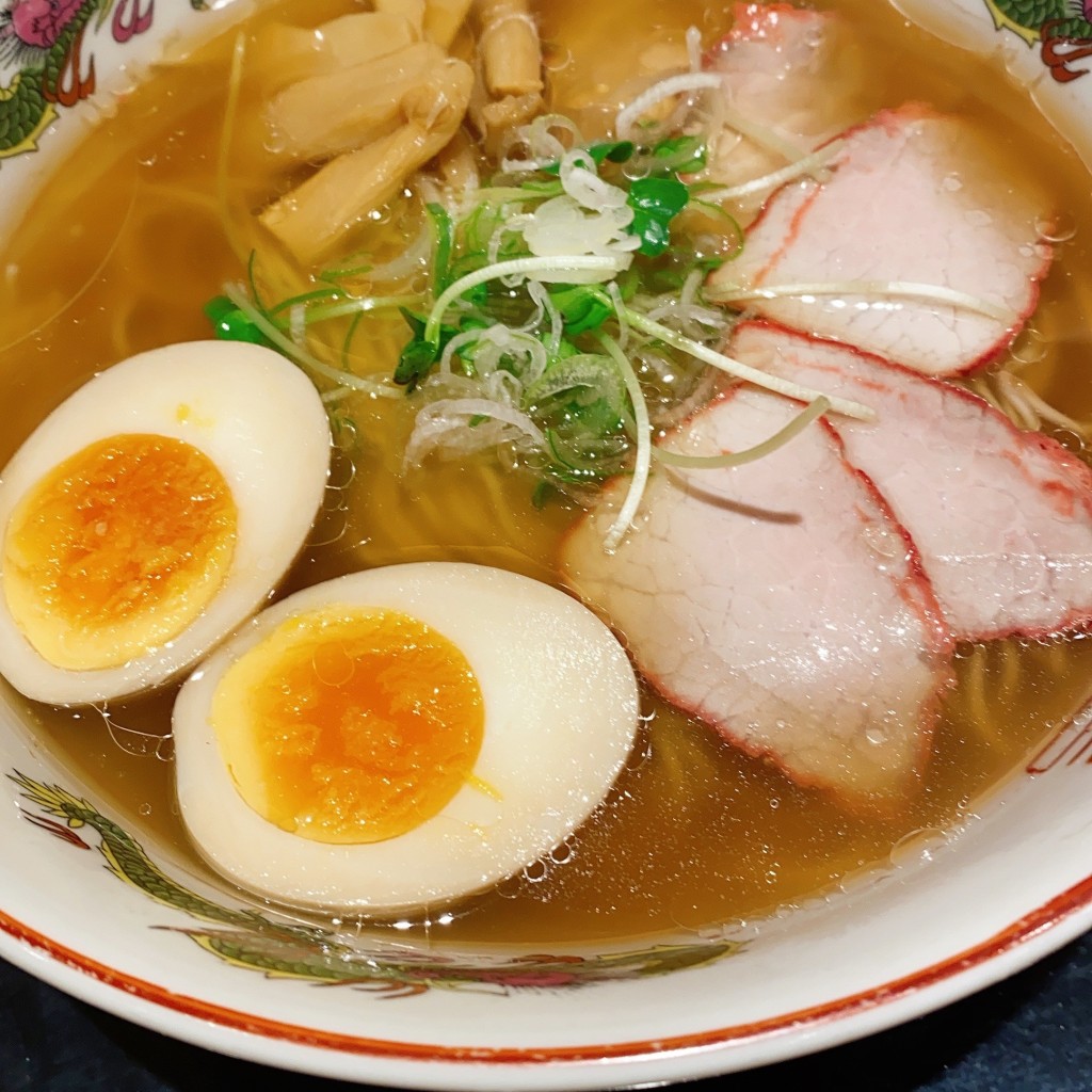 ユーザーが投稿した煮卵元町ラーメンの写真 - 実際訪問したユーザーが直接撮影して投稿した新山下ラーメン / つけ麺元町ラーメン 天華 新山下店の写真