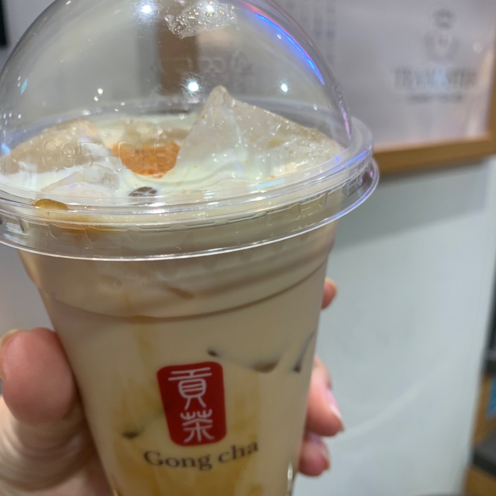 ユーザーが投稿したすりおろし林檎キャラメル ミルク Mの写真 - 実際訪問したユーザーが直接撮影して投稿したタピオカゴンチャ 名古屋松坂屋店の写真