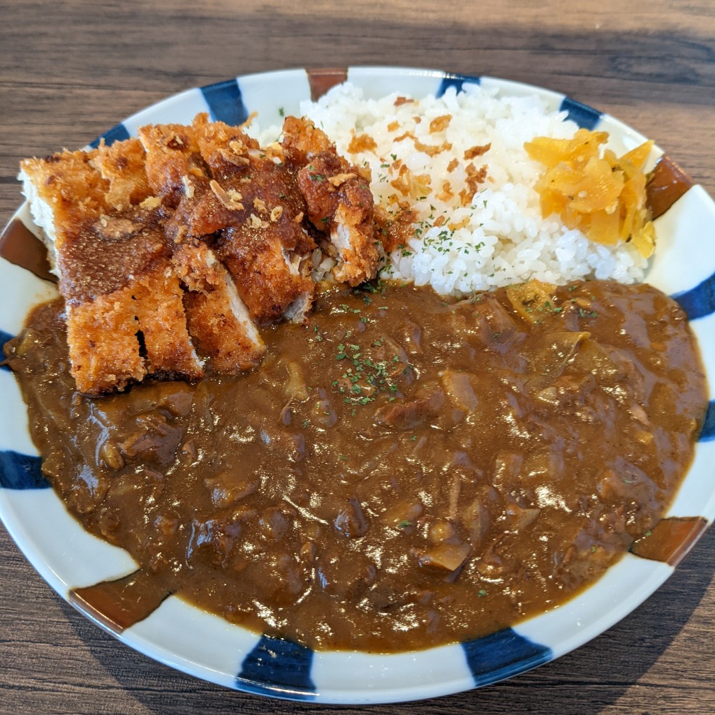 ユーザーが投稿した牛すじカレーチキンカツの写真 - 実際訪問したユーザーが直接撮影して投稿した吉島西カフェお家ごはん かねまるの写真