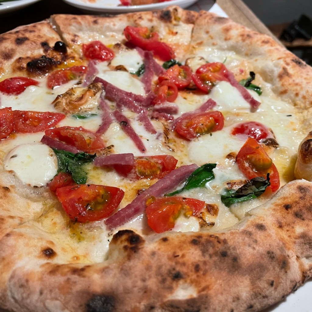 ユーザーが投稿した燻製モッツァレラチーズのピザの写真 - 実際訪問したユーザーが直接撮影して投稿した日本橋堀留町イタリアンピッツェリア イル・タンブレッロの写真