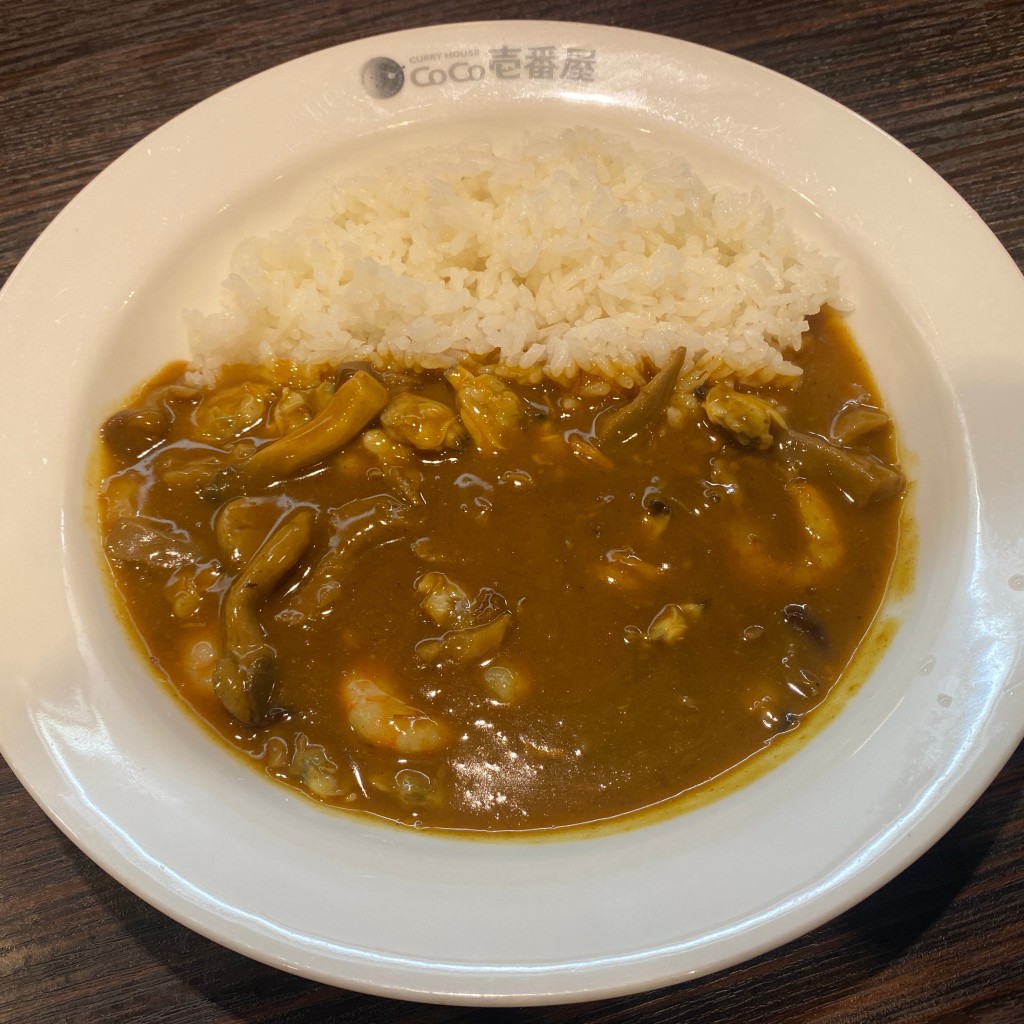 ユーザーが投稿したきのこカレー(あさり・エビにこみ)の写真 - 実際訪問したユーザーが直接撮影して投稿した六本木カレーCoCo壱番屋 東京メトロ六本木駅前店の写真