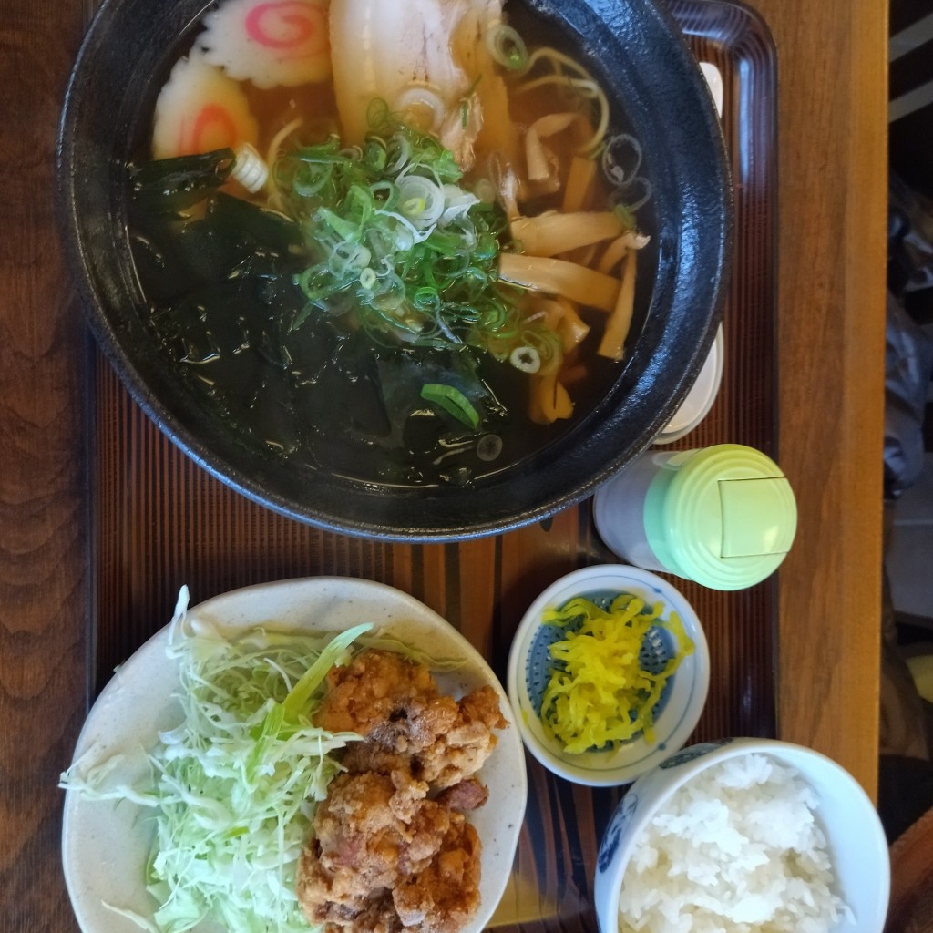 ユーザーが投稿した和風ラーメン定食の写真 - 実際訪問したユーザーが直接撮影して投稿した旭前町西新田うどん竹亭の写真